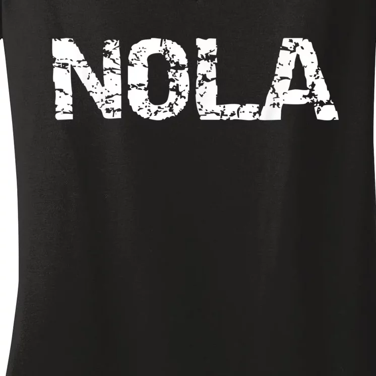 New Orleans Road Trip Gifts Vacation Quote Distressed Nola Women's V-Neck T-Shirt