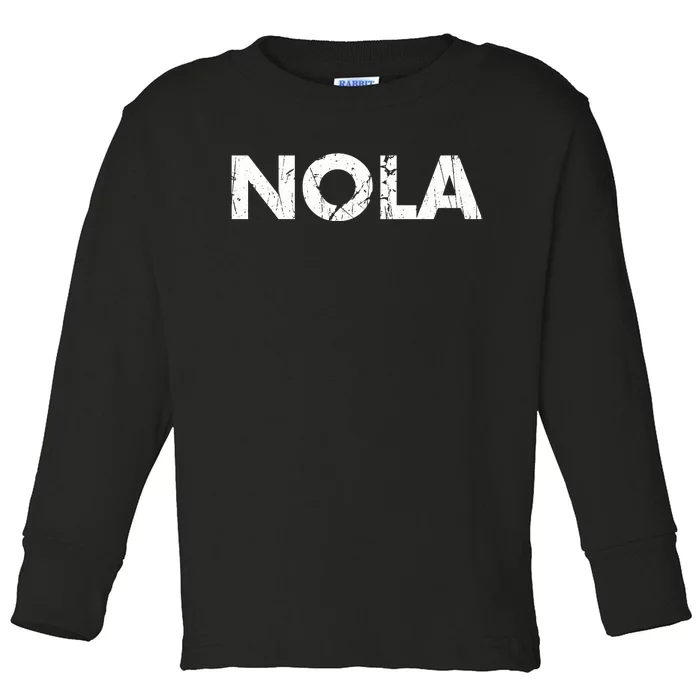 New Orleans Road Trip Gifts Vacation Quote Distressed Nola Toddler Long Sleeve Shirt