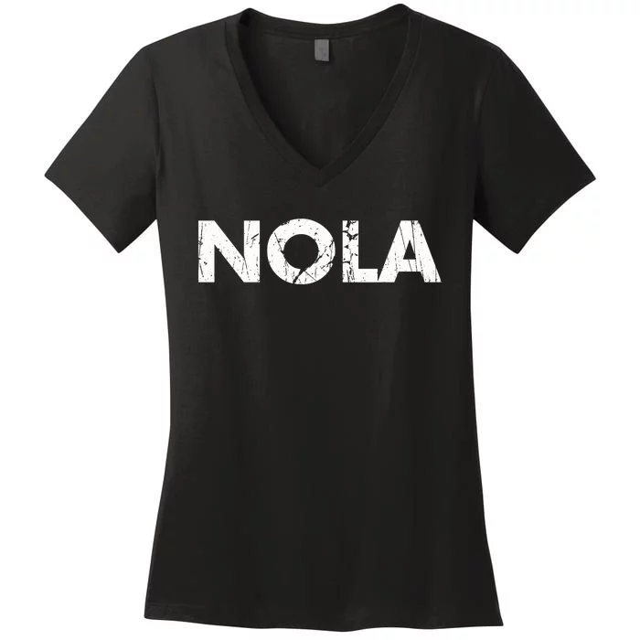 New Orleans Road Trip Gifts Vacation Quote Distressed Nola Women's V-Neck T-Shirt