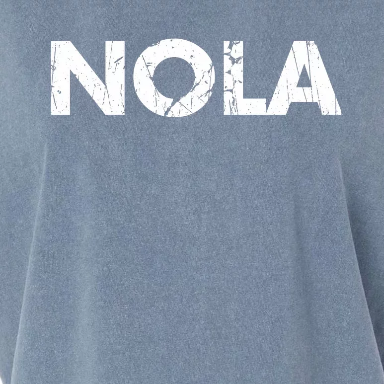 New Orleans Road Trip Gifts Vacation Quote Distressed Nola Garment-Dyed Women's Muscle Tee