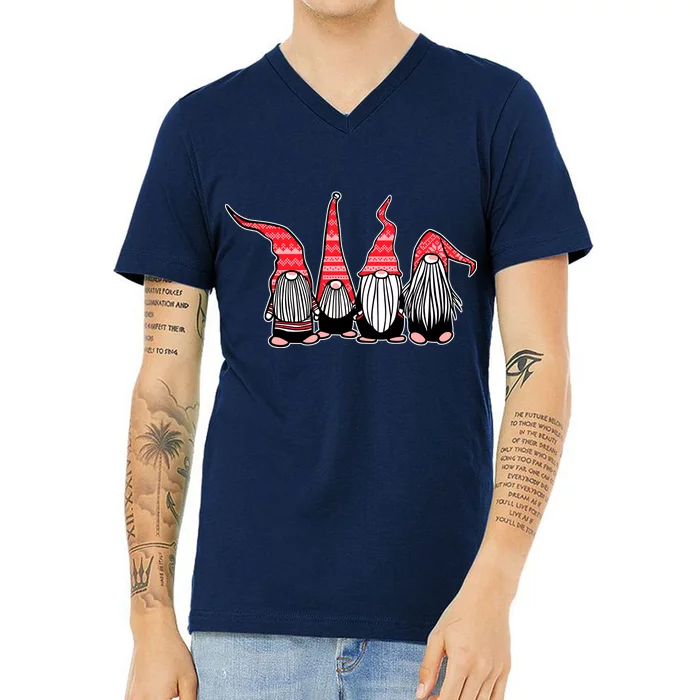 Nordic Gnomes Winter Christmas V-Neck T-Shirt