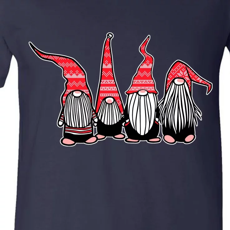 Nordic Gnomes Winter Christmas V-Neck T-Shirt