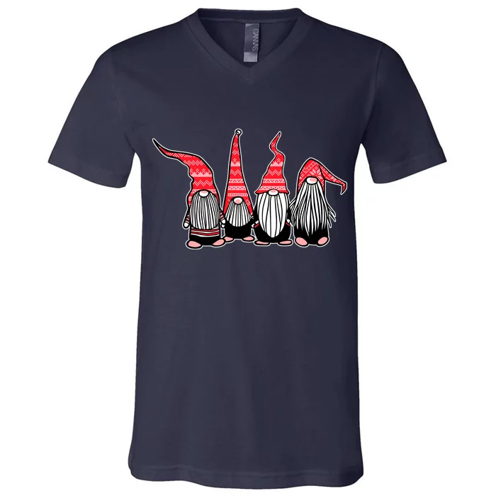 Nordic Gnomes Winter Christmas V-Neck T-Shirt