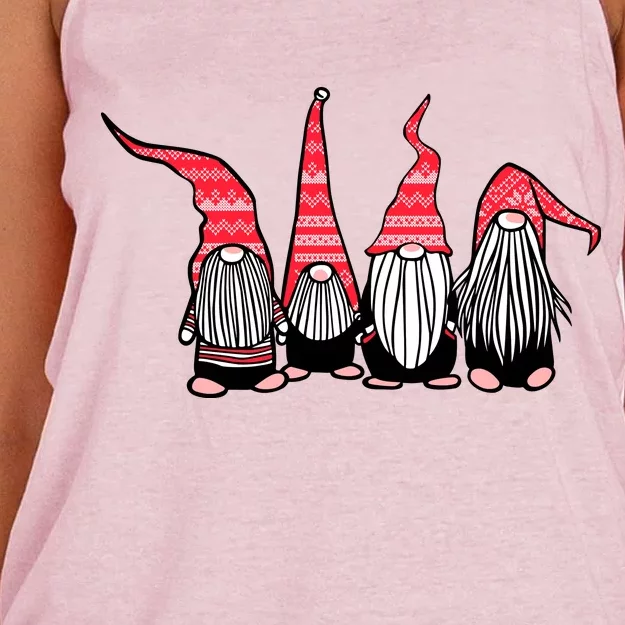 Nordic Gnomes Winter Christmas Women's Knotted Racerback Tank