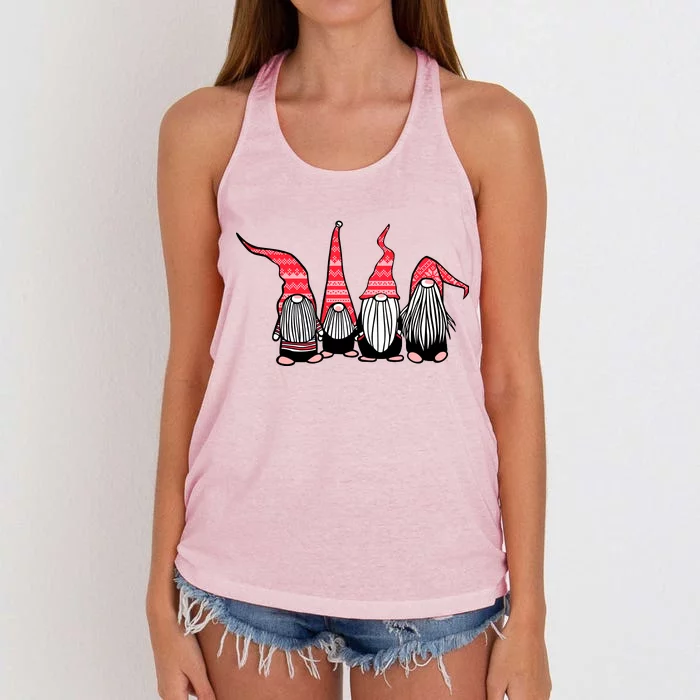 Nordic Gnomes Winter Christmas Women's Knotted Racerback Tank