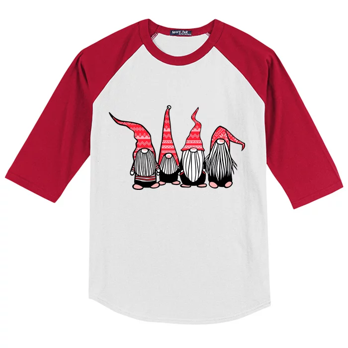 Nordic Gnomes Winter Christmas Kids Colorblock Raglan Jersey