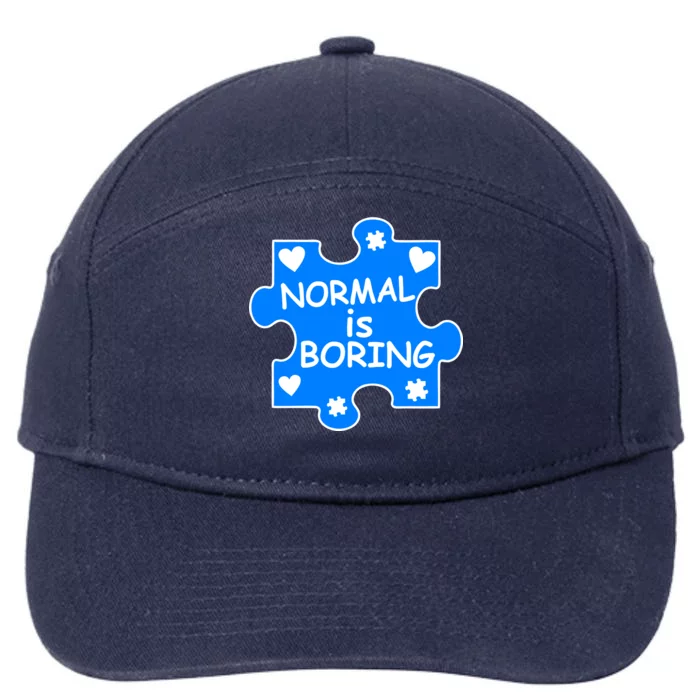 Normal Is Boring Autism Awareness 7-Panel Snapback Hat