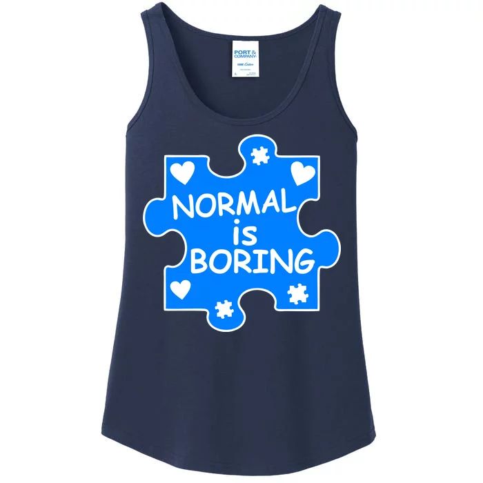 Normal Is Boring Autism Awareness Ladies Essential Tank