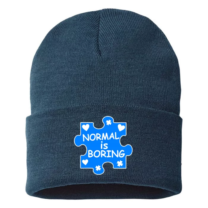 Normal Is Boring Autism Awareness Sustainable Knit Beanie