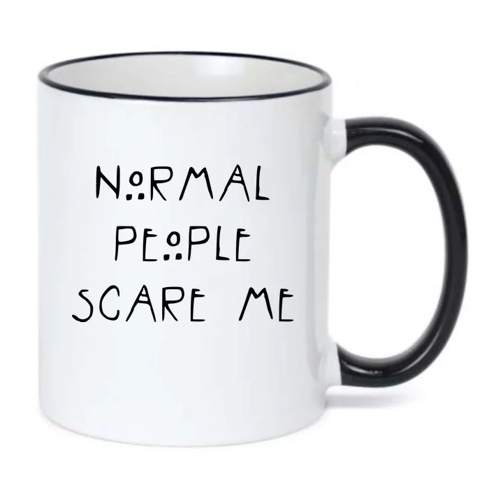 Normal People Scare Me Black Color Changing Mug