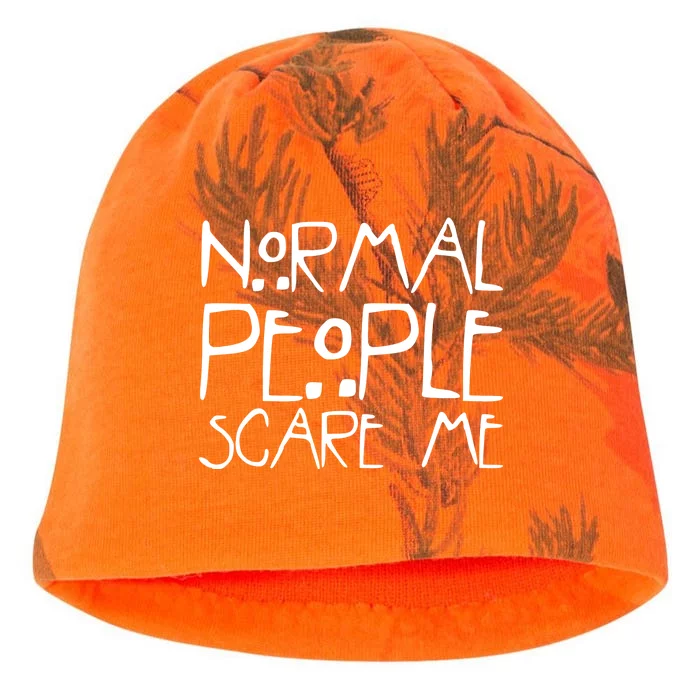 Normal People Scare Me Funny Awkward Weird Kati - Camo Knit Beanie