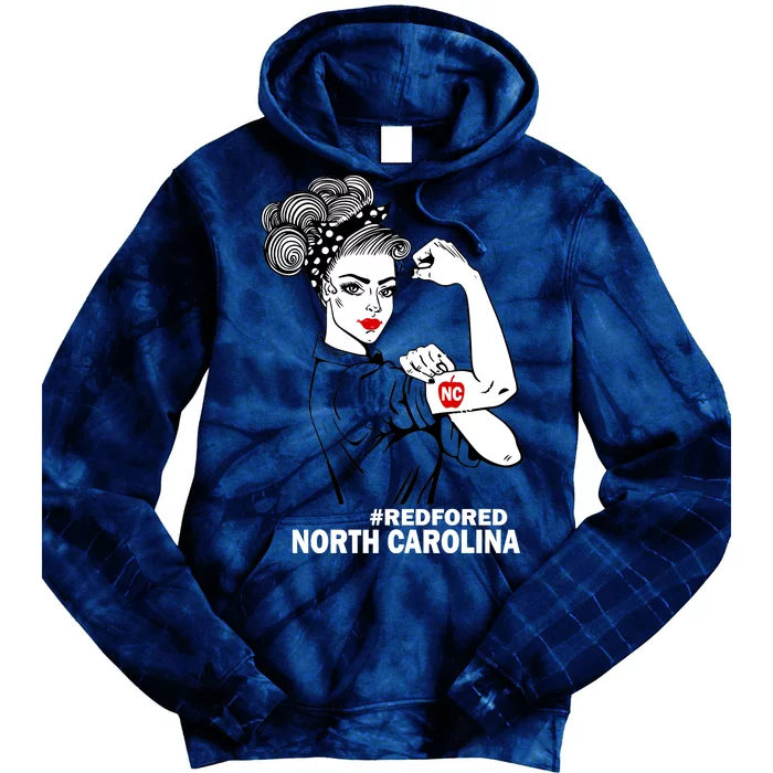 North Carolina NC Red For Ed Strong Tie Dye Hoodie