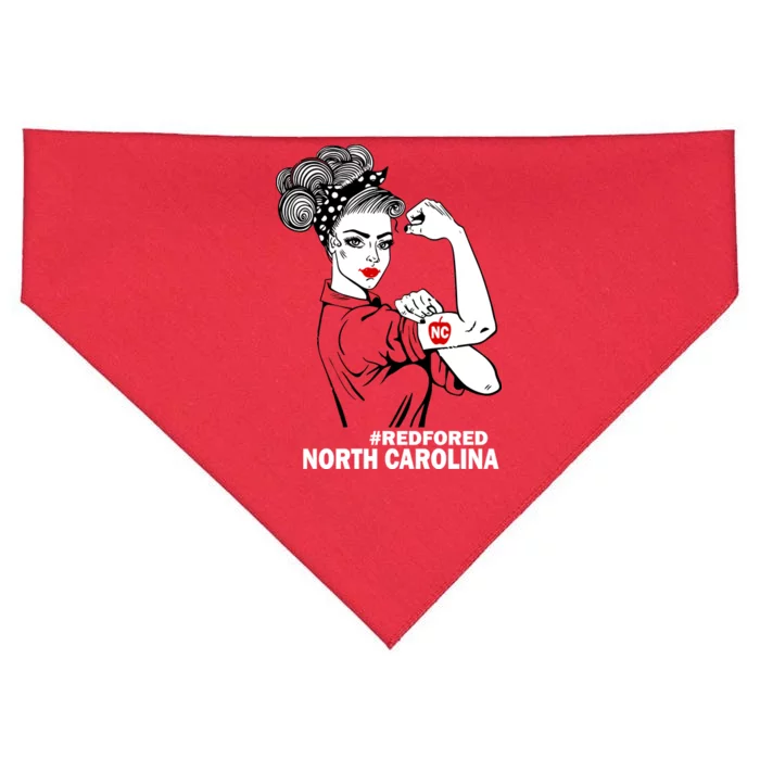 North Carolina NC Red For Ed Strong USA-Made Doggie Bandana