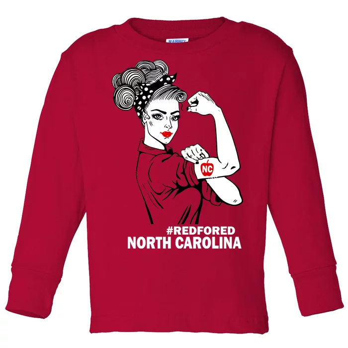 North Carolina NC Red For Ed Strong Toddler Long Sleeve Shirt