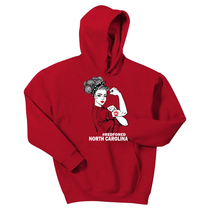 North Carolina NC Red For Ed Strong Kids Hoodie