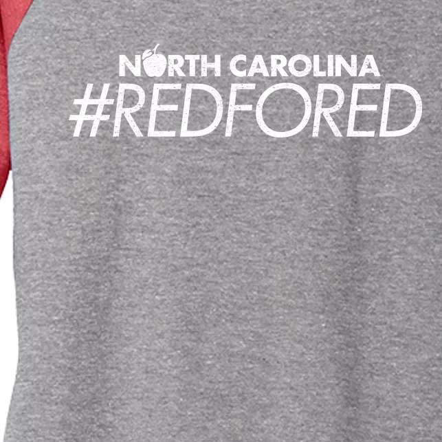 North Carolina Red For Ed Women's Tri-Blend 3/4-Sleeve Raglan Shirt