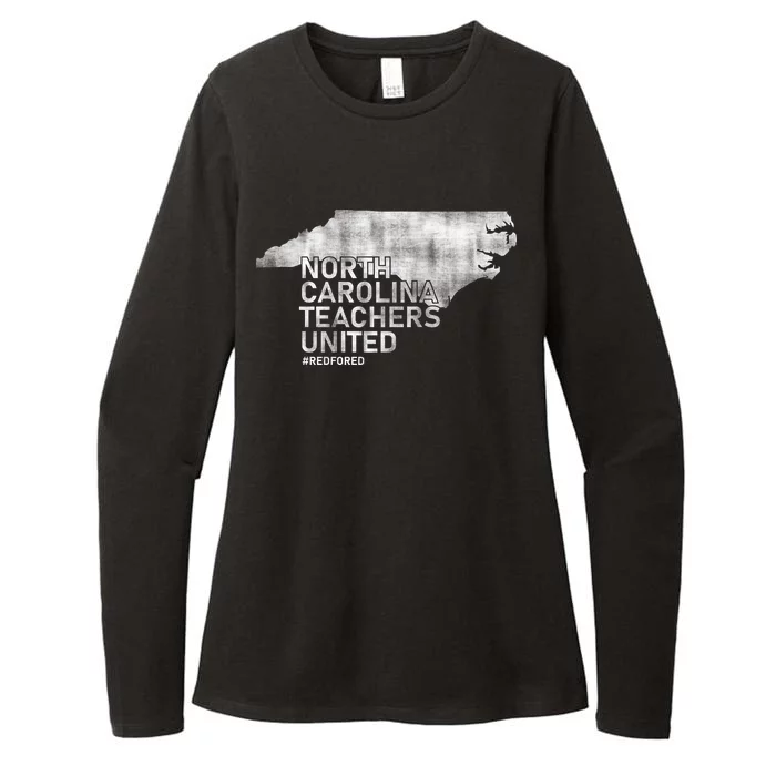 North Carolina Teachers United Red For Ed Womens CVC Long Sleeve Shirt