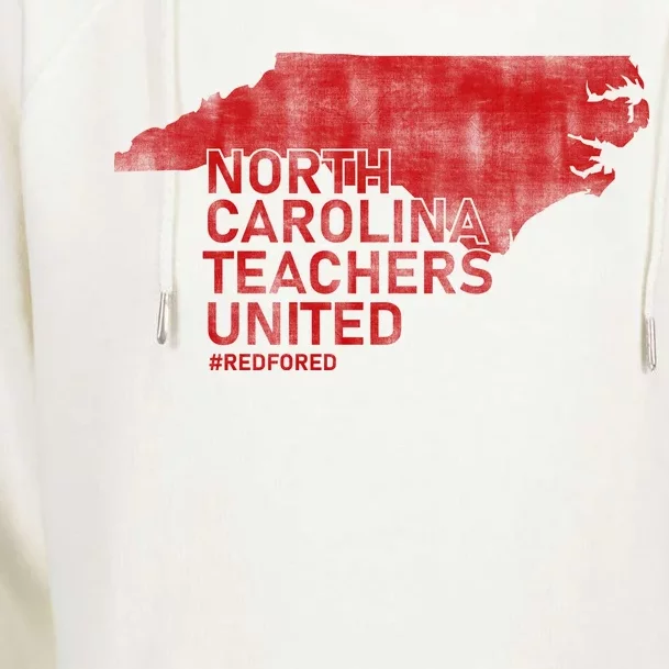 North Carolina Teachers United Red For Ed Womens Funnel Neck Pullover Hood