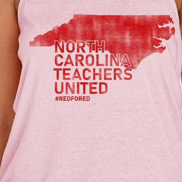 North Carolina Teachers United Red For Ed Women's Knotted Racerback Tank