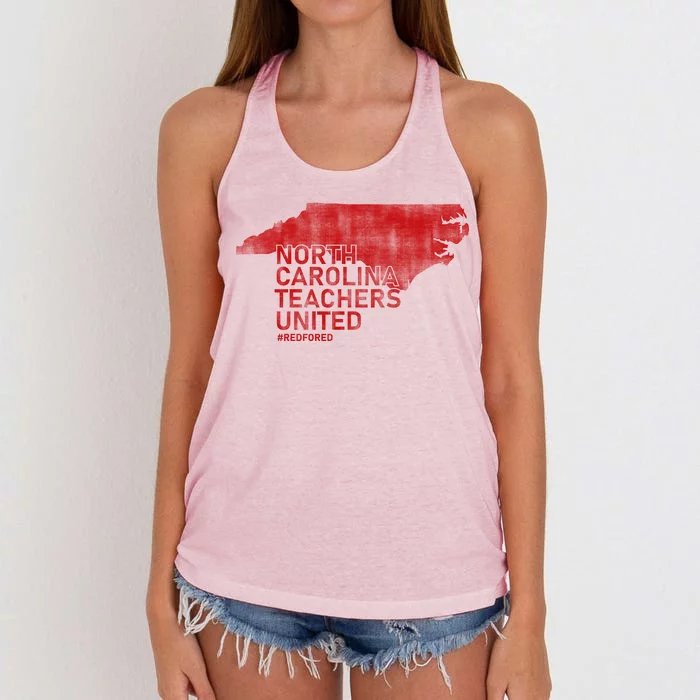 North Carolina Teachers United Red For Ed Women's Knotted Racerback Tank