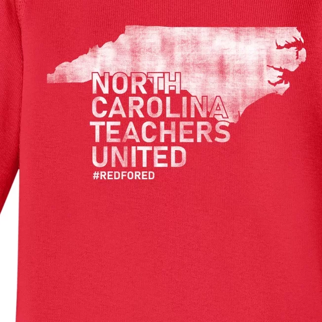 North Carolina Teachers United Red For Ed Baby Long Sleeve Bodysuit