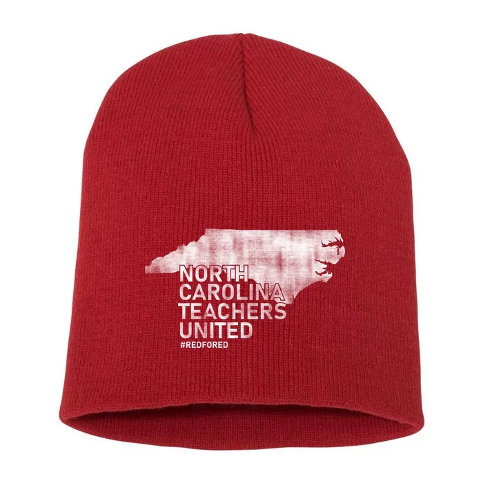 North Carolina Teachers United Red For Ed Short Acrylic Beanie