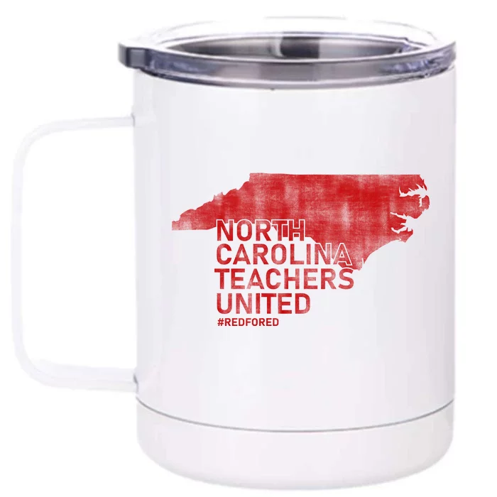 North Carolina Teachers United Red For Ed Front & Back 12oz Stainless Steel Tumbler Cup