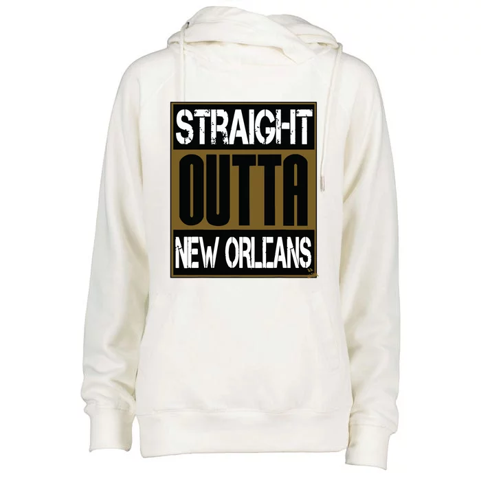 New Orleans Shirts Hip Hop Straight Outta New Orleans Womens Funnel Neck Pullover Hood