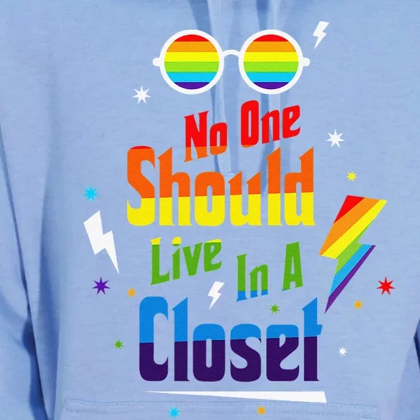 No One Should Live In A Closet LGBTQ Gay Pride Proud Ally Unisex Surf Hoodie