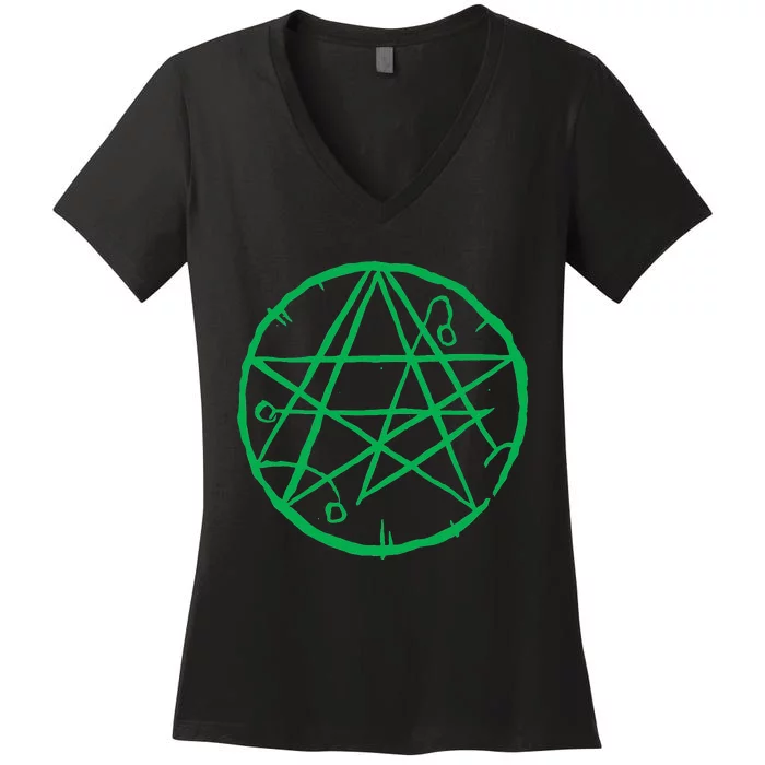 Necronomicon Occult Symbol Cosmic Horror Cthulhu Women's V-Neck T-Shirt