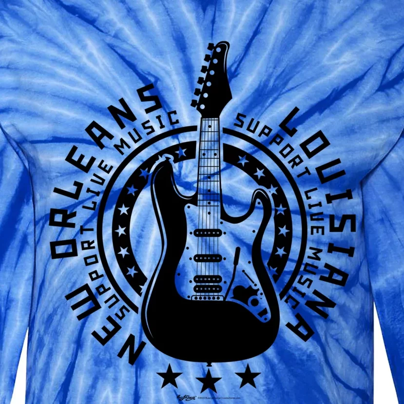 New Orleans Support Local Rock Music Electric Guitar Meaningful Gift Tie-Dye Long Sleeve Shirt