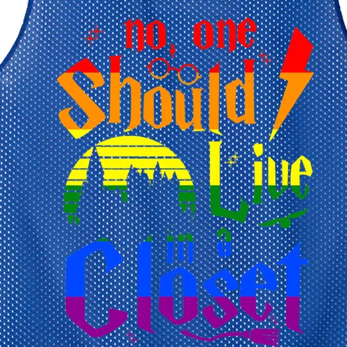 No One Should Live In A Closet Pride Lgbt Gay Lesbian Tee Gift Mesh Reversible Basketball Jersey Tank