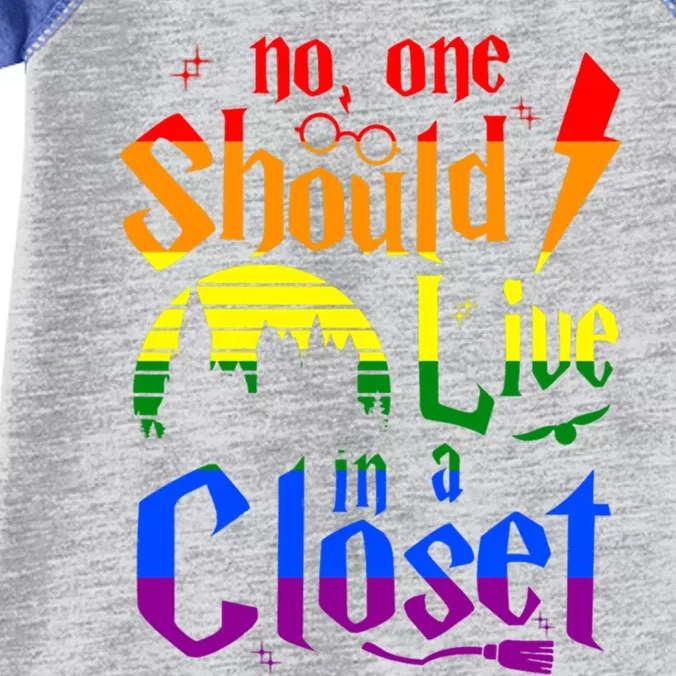 No One Should Live In A Closet Pride Lgbt Gay Lesbian Tee Gift Infant Baby Jersey Bodysuit