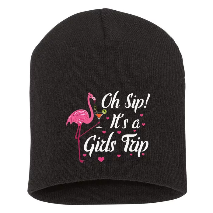 Night Out Summer Vacation Oh Sip It's A Trip Short Acrylic Beanie