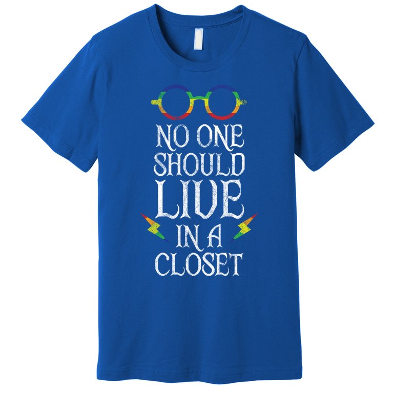 No One Should Live In A Closet Lgbtq Pride Gift Premium T-Shirt