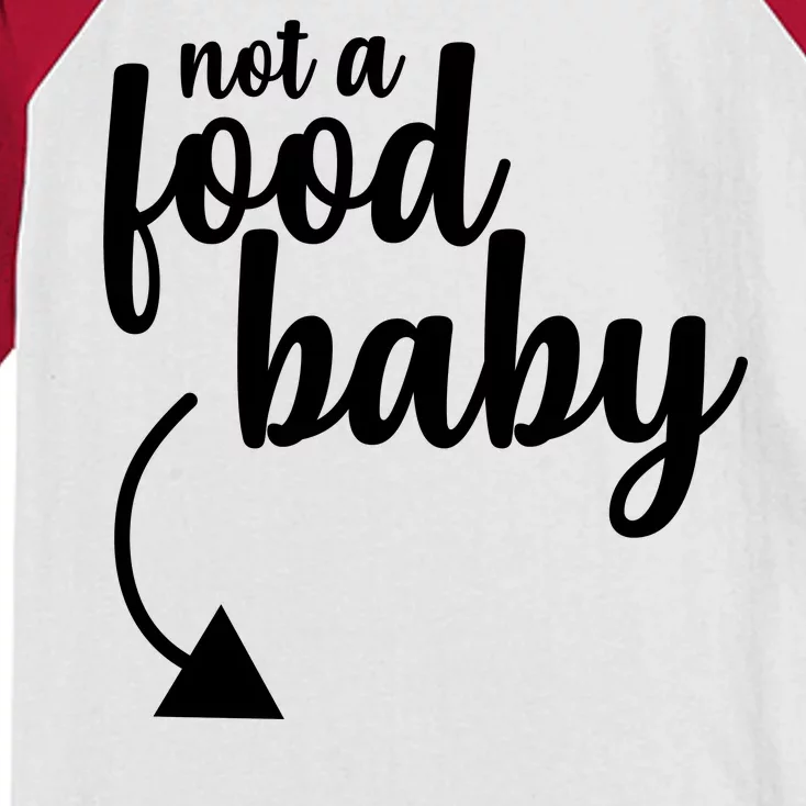 Not a Food Baby Surprise Thanksgiving Pregnancy Kids Colorblock Raglan Jersey