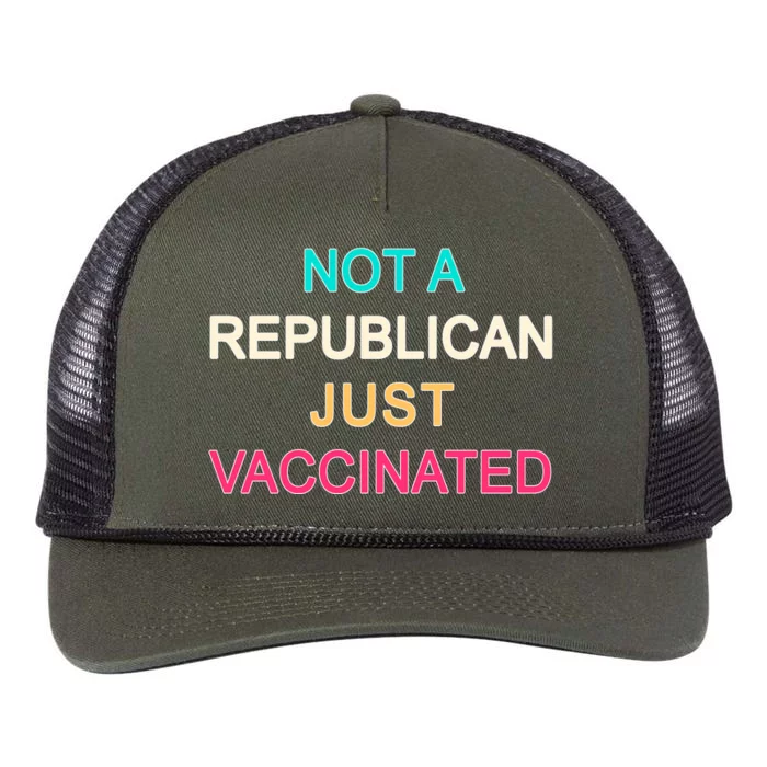 Not A Republican Just Vaccinated Retro Rope Trucker Hat Cap