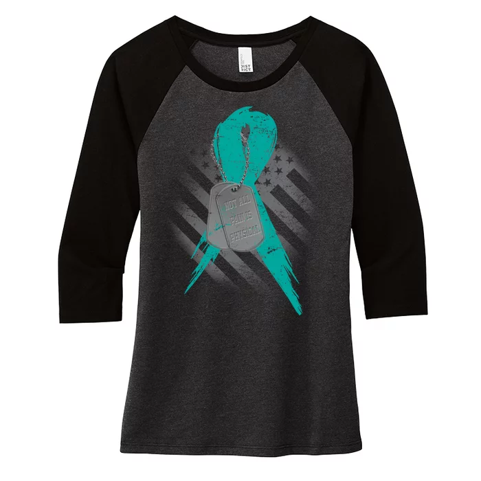 Not All Pain Is Physical Women's Tri-Blend 3/4-Sleeve Raglan Shirt