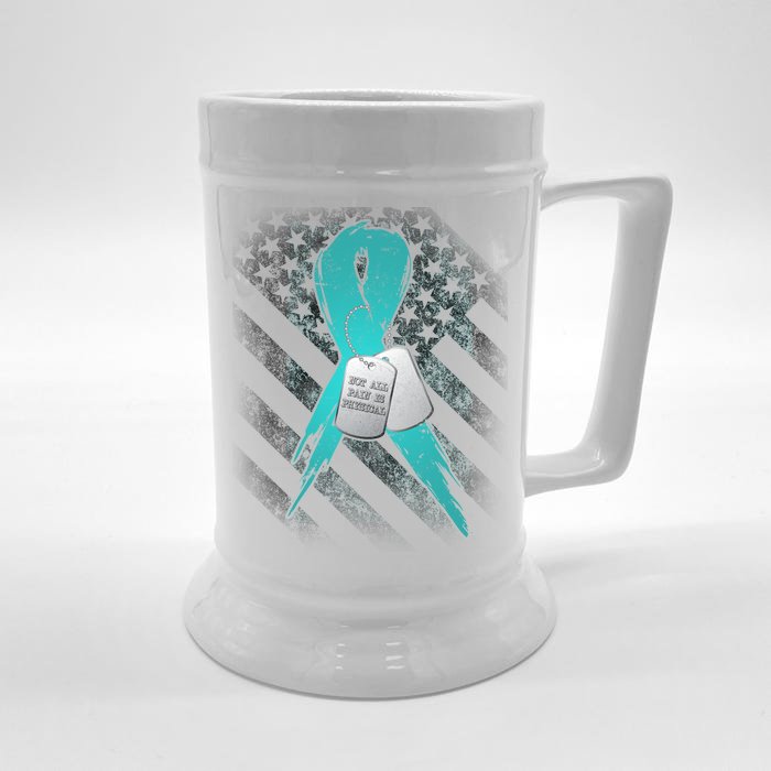 Not All Pain is Physical PTSD Awareness Front & Back Beer Stein