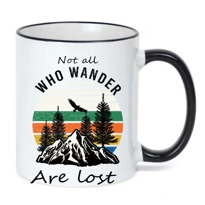 Not All Who Wander Are Lost Black Color Changing Mug