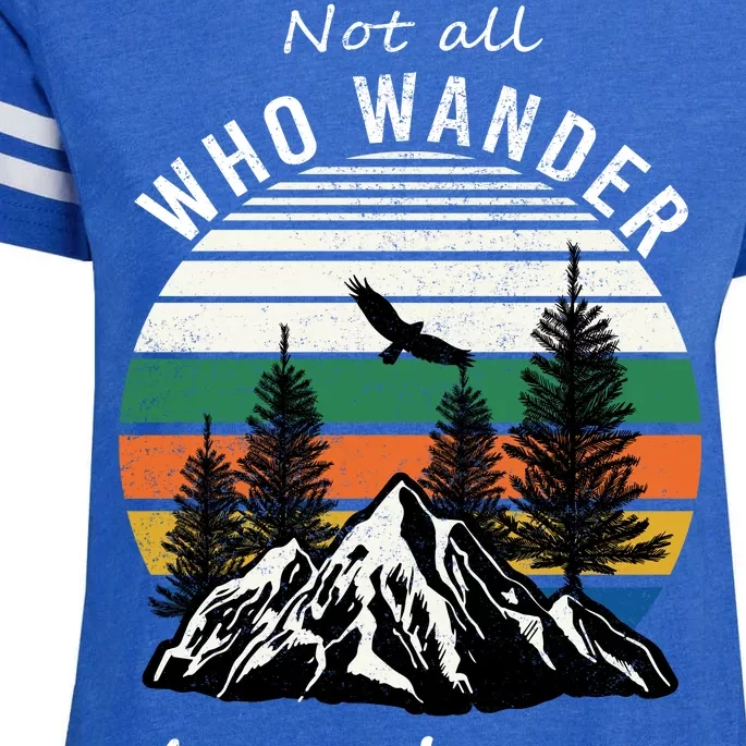 Not All Who Wander Are Lost Enza Ladies Jersey Football T-Shirt