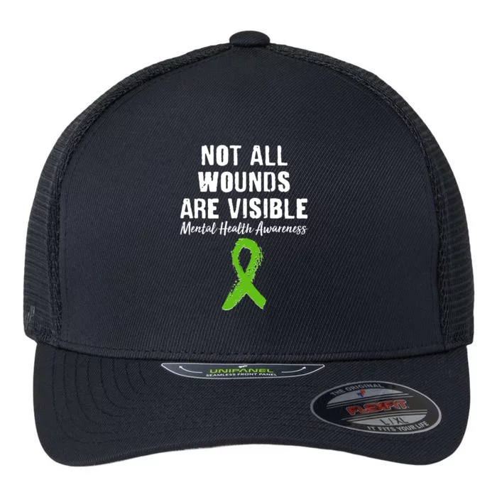 Not All Wounds Are Visible Mental Health Awareness Flexfit Unipanel Trucker Cap