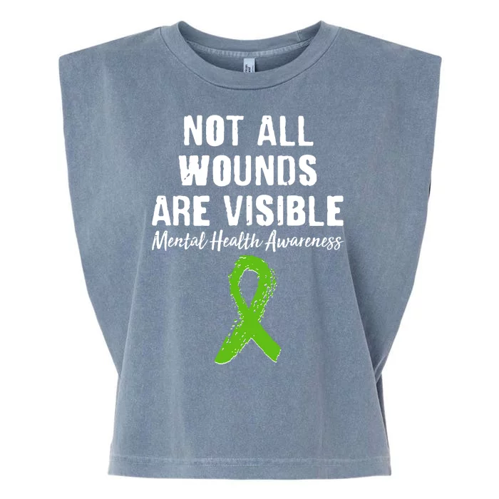 Not All Wounds Are Visible Mental Health Awareness Garment-Dyed Women's Muscle Tee