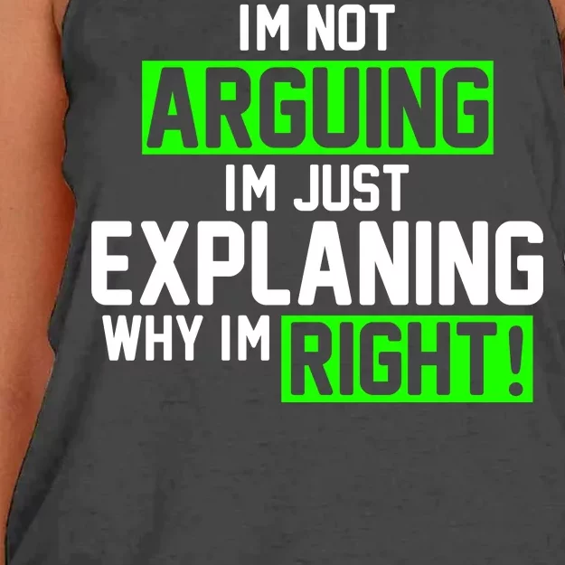 Not Arguing Explaining Why I'm Right Funny Meme Women's Knotted Racerback Tank