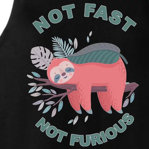 Not Fast Not Furious Sloth Cute Ladies Tri-Blend Wicking Tank