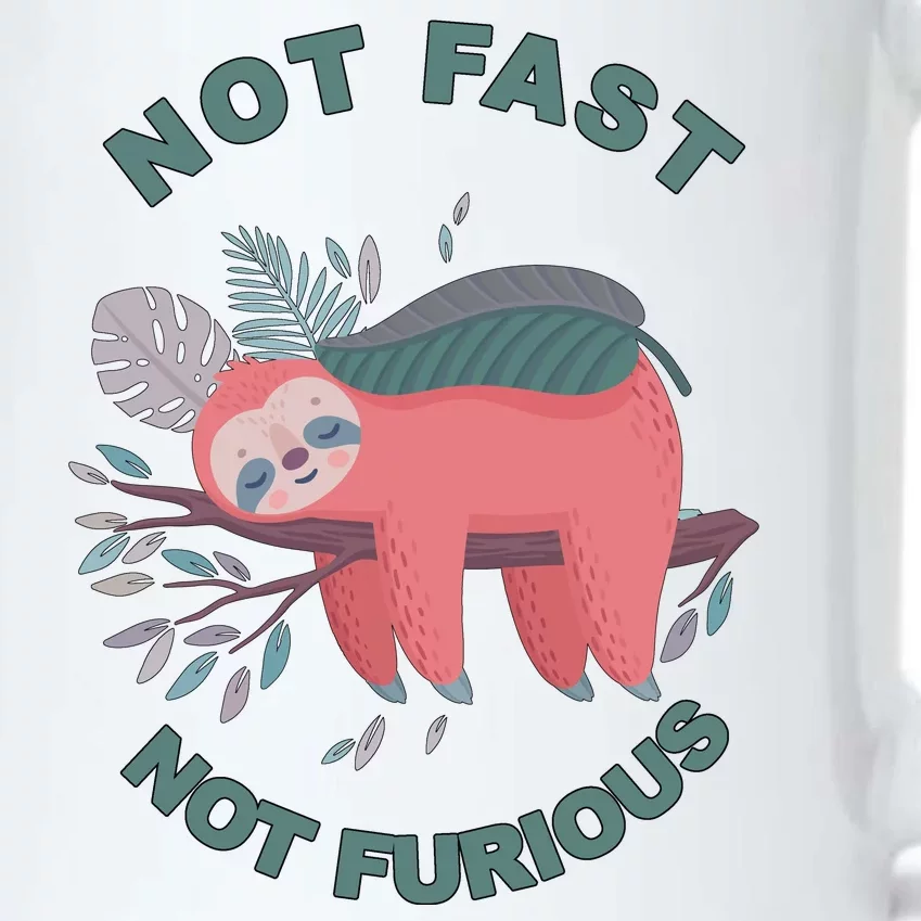 Not Fast Not Furious Sloth Cute Black Color Changing Mug