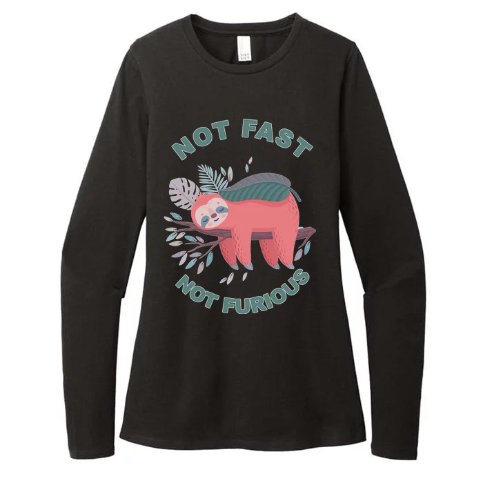 Not Fast Not Furious Sloth Cute Womens CVC Long Sleeve Shirt