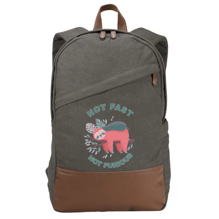 Not Fast Not Furious Sloth Cute Cotton Canvas Backpack