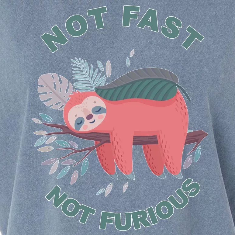 Not Fast Not Furious Sloth Cute Garment-Dyed Women's Muscle Tee