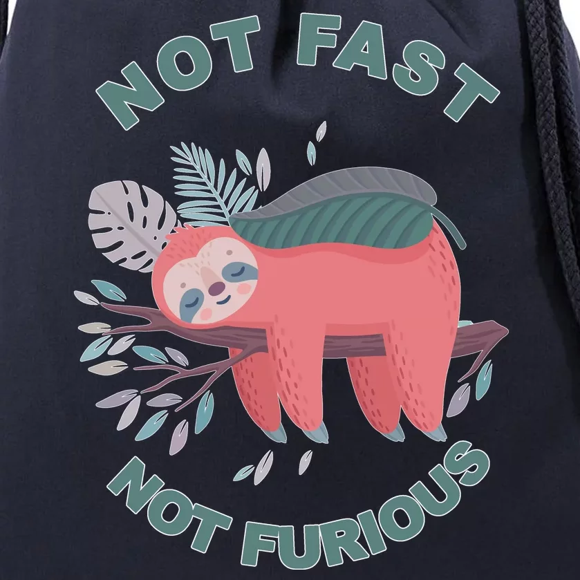 Not Fast Not Furious Sloth Cute Drawstring Bag